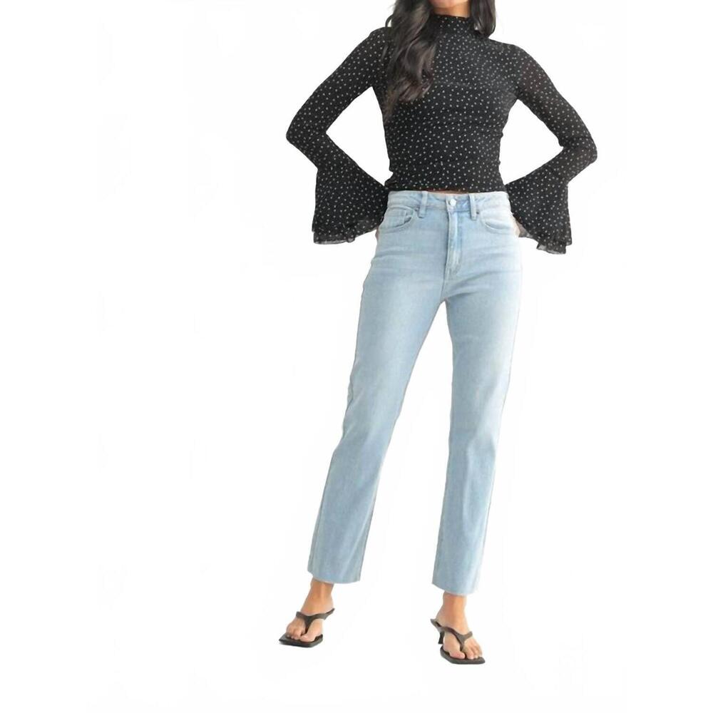NEW JBD. cut off cropped straight jean in lightt denim